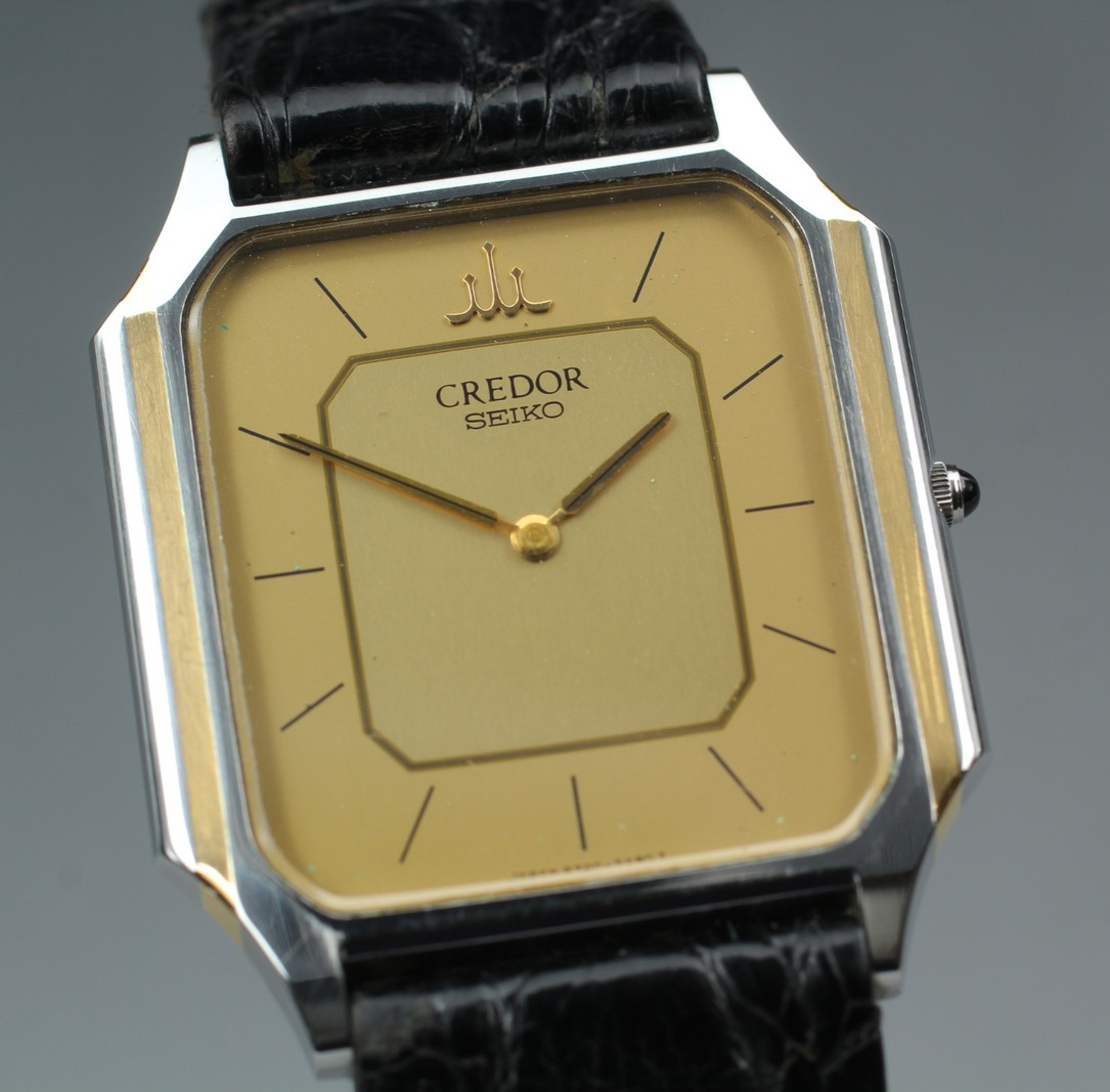 Vintage Seiko Credor 9300-5340 Gold Dial Quartz Men's Watch 30mm Near Mint