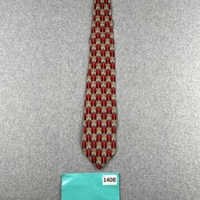 Peterborough Row Silk Necktie Tie Red Geometric Bloomingdales Made In USA
