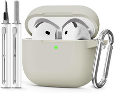 For Airpods 4 Case 2024 Come with Cleaner Kit,Soft Silicone Protective Cover for