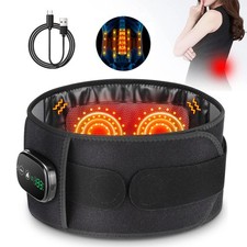 Cordless Electric Heated Waist Belt with Vibration Massager Lumbar Support Brace
