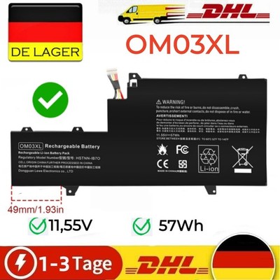 OM03XL AKKU für HP EliteBook x360 1030 G2 OM03 57Wh 863280-855 863167-171 57Wh