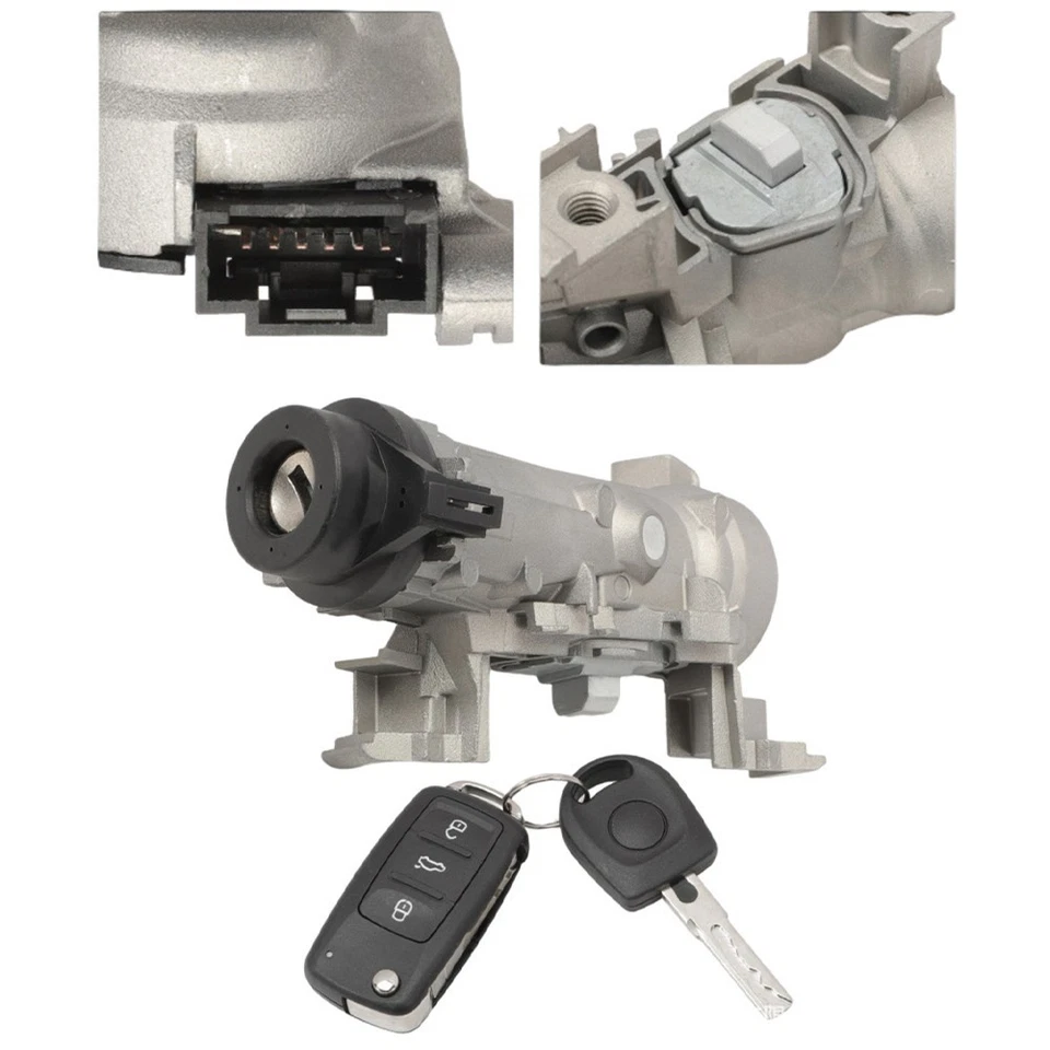 Metal Ignition Switch Lock Cylinder with Key for Golf 6 For MK6 2008 2013 - Image 4 of 4