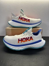 Hoka One One Carbon X Shoes Womens Size 8 (B) White Orange Running Racing Road