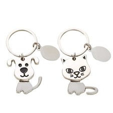 Cute Pet Cat or Dog Metal Keychain for Animal Lovers