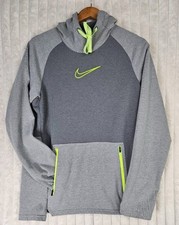 Nike Therma-Fit Activewear Grey Neon Green Hoodie Jacket Size Small