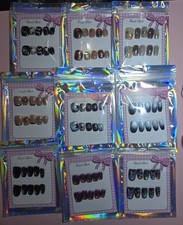 Press On Nails Handmade Medium Short Bundle Of 9
