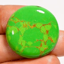 24.5 Ct AAA Stabilized Green Copper Turquoise Cabochon Loose Gemstone 25X25X5 mm