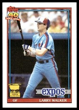 Larry Walker 1991 Topps #339 Montreal Expos MLB READ FREE SHIPPING AutographDen