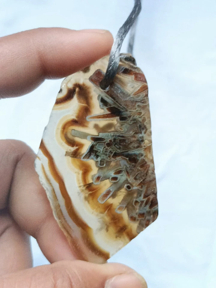 Палочка агат полированный грубый ломтик подвеска 55 X 37 X 5 мм 1 изделие для изготовления ювелирных изделий  - Изображение 3 из 4