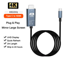USB C To HDMI 4K Cable - TV Adapter | Phone | Tablet | Laptop  | For Samsung