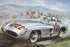 1955 Mille Miglia Stirling Moss Mercedes W196S 300-SLR Carlo Demand Art Print