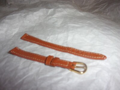 apollo great britain watchstrap watch band strap vintage 10mm cognac  leather