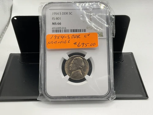 1954-S Jefferson Nickel NGC MS 66 FS-801 DDR (Double Die Reverse)