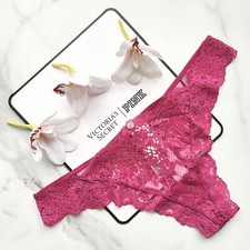 Victoria's Secret Dream Angels Lace Thong Panty Luscious Rose SZ S/M/L
