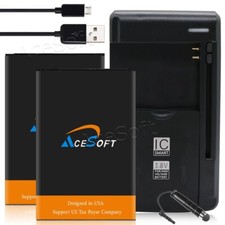 AceSoft 2x 3990mAh Battery Wall Charger Cable Pen for Cricket LG Spree K120 USA