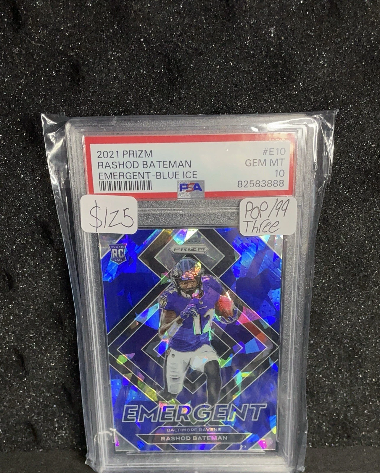 Rashod Bateman Panini Prizm Emergent #E10 Blue Ice