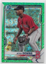2021 BOWMAN CHROME PROSPECTS GREEN MINI-DIAMOND REFRACTOR Jeter Downs #92/99