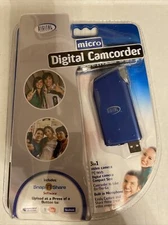 New Digital Concepts Micro Camcorder Video Camera W/Snap n' Share Software Blue