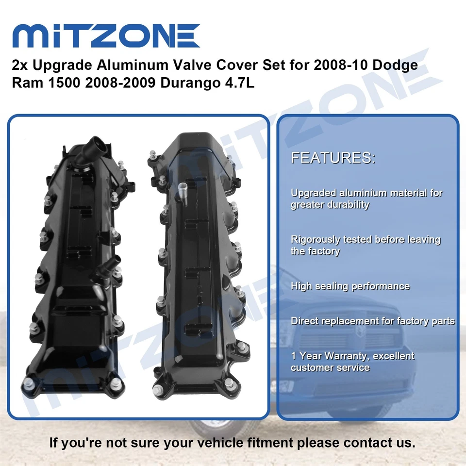 2x Upgrade Valve Cover Set for 2008-2010 Dodge Ram 1500 2011-2013 Ram 1500 4.7L - Image 2 of 4