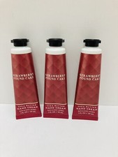 Bath Body Works Strawberry Pound Cake Shea Butter Hand Cream 1 Fl Oz X 3