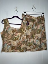 Vintage DONCASTER 2 Piece Skirt Set Womens Size 12 Top Size 10 Wrap Skirt Lined