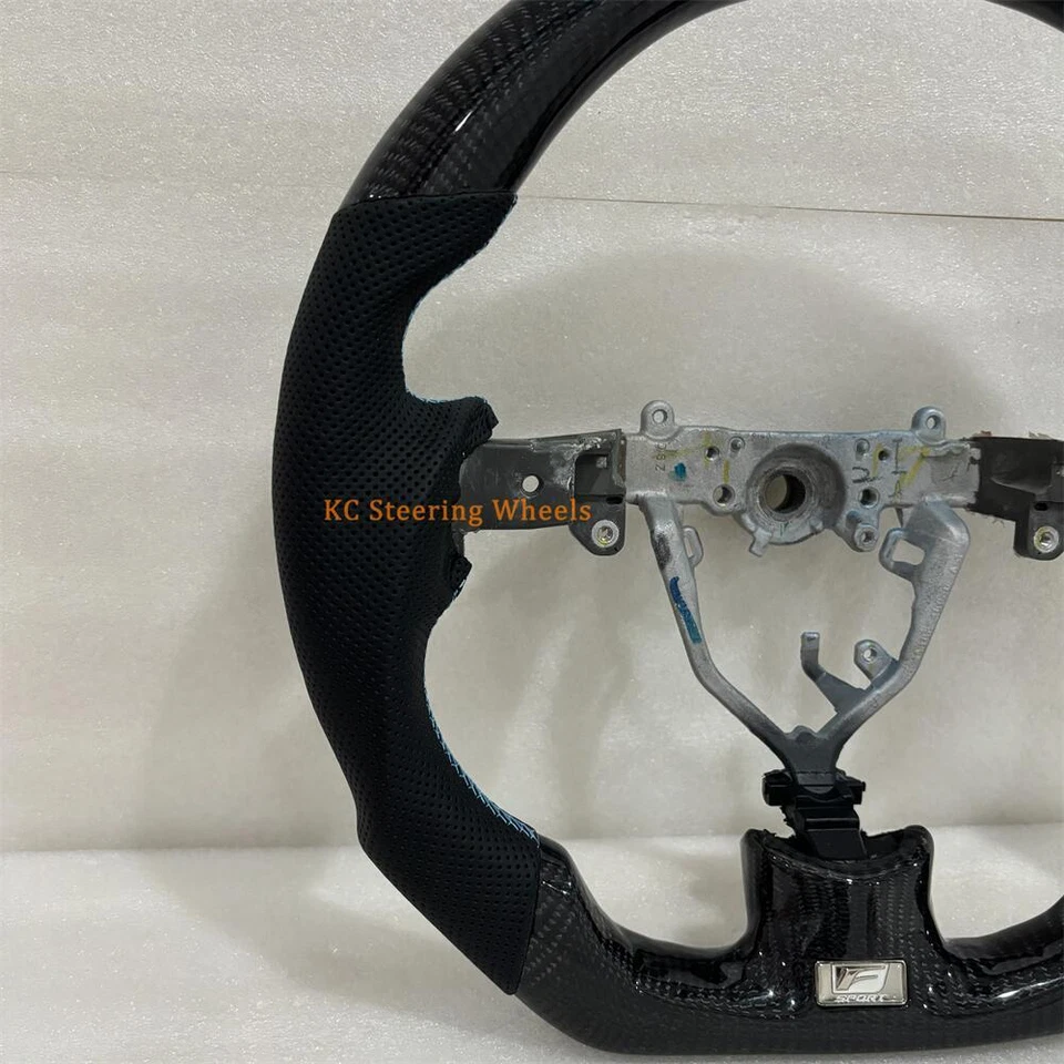 Volante de fibra de carbono línea azul para LEXUS 2007 2008 2009 ES 2006-2011 GS Foto 4 de 4