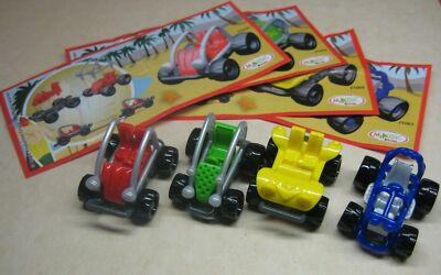 Complete Set Buggy (FT058 - FT061) + 4 Paper Kinder Surprise Italy 2013/2014