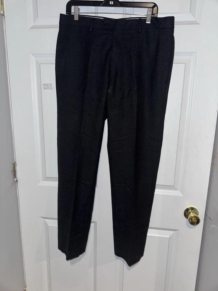 Calça social masculina de lã Hermès - Feita na Itália - Cinza escuro - Imagem 3 de 4