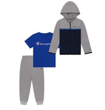 Champion Boys' Active Hoodie, Joggers and T-Shirt Set 5T Size