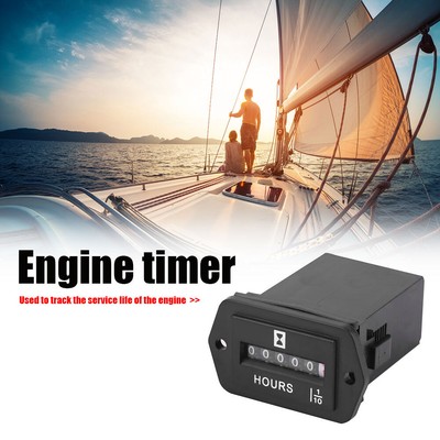 Mechanical Hour Meter DC 6V-80V Counter Hour Meter Mechanical Hour Counter
