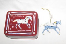 Trail of Painted Ponies Ornament Penguin Express Pony in tin box