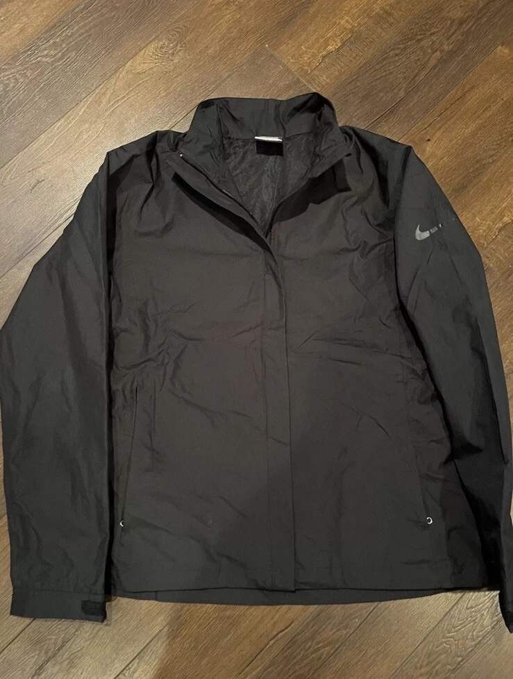 NIKE Golf Black Windbreaker Jacket size L Large Mens Storm-Fit Full Zip