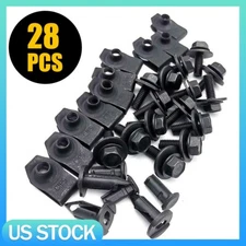 28X Under Engine Cover Clips Underbody Mudguard Shield Screws Bolt Nut Clip Kit