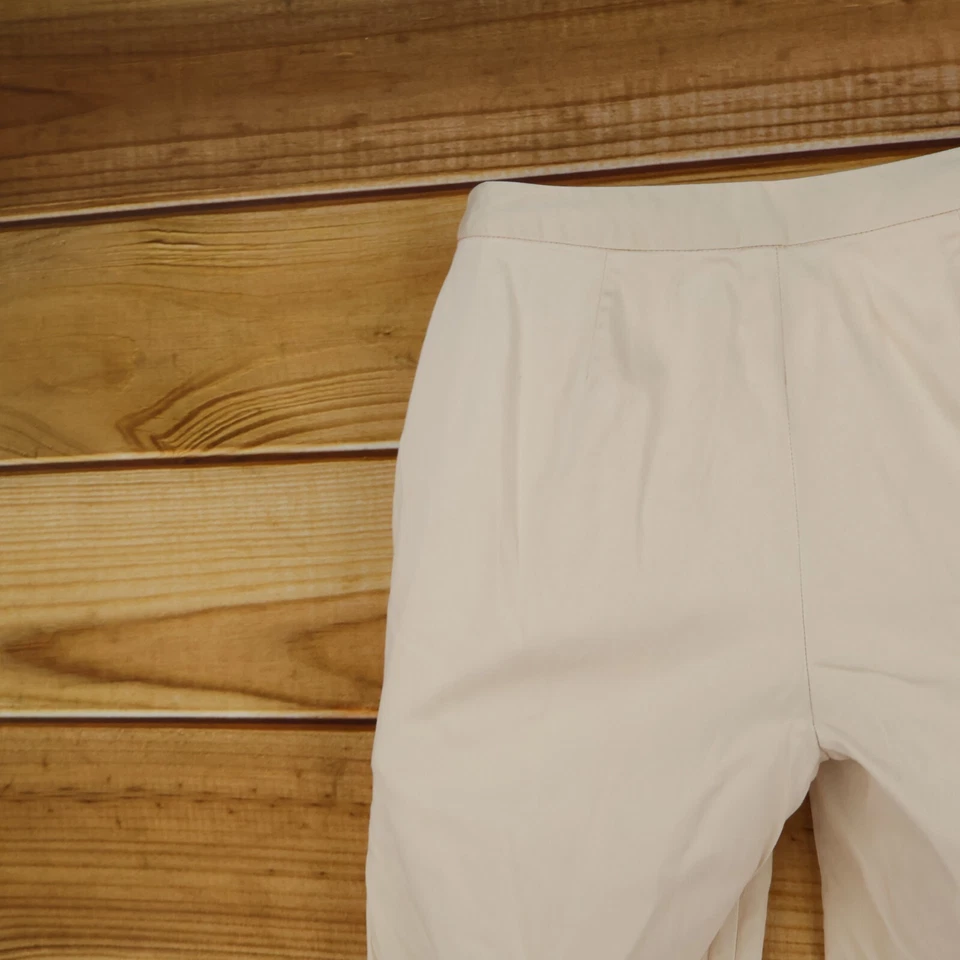 Pantalones de vestir Statements para mujer 8 beige largo completo tiro medio frente plano recto Foto 4 de 4