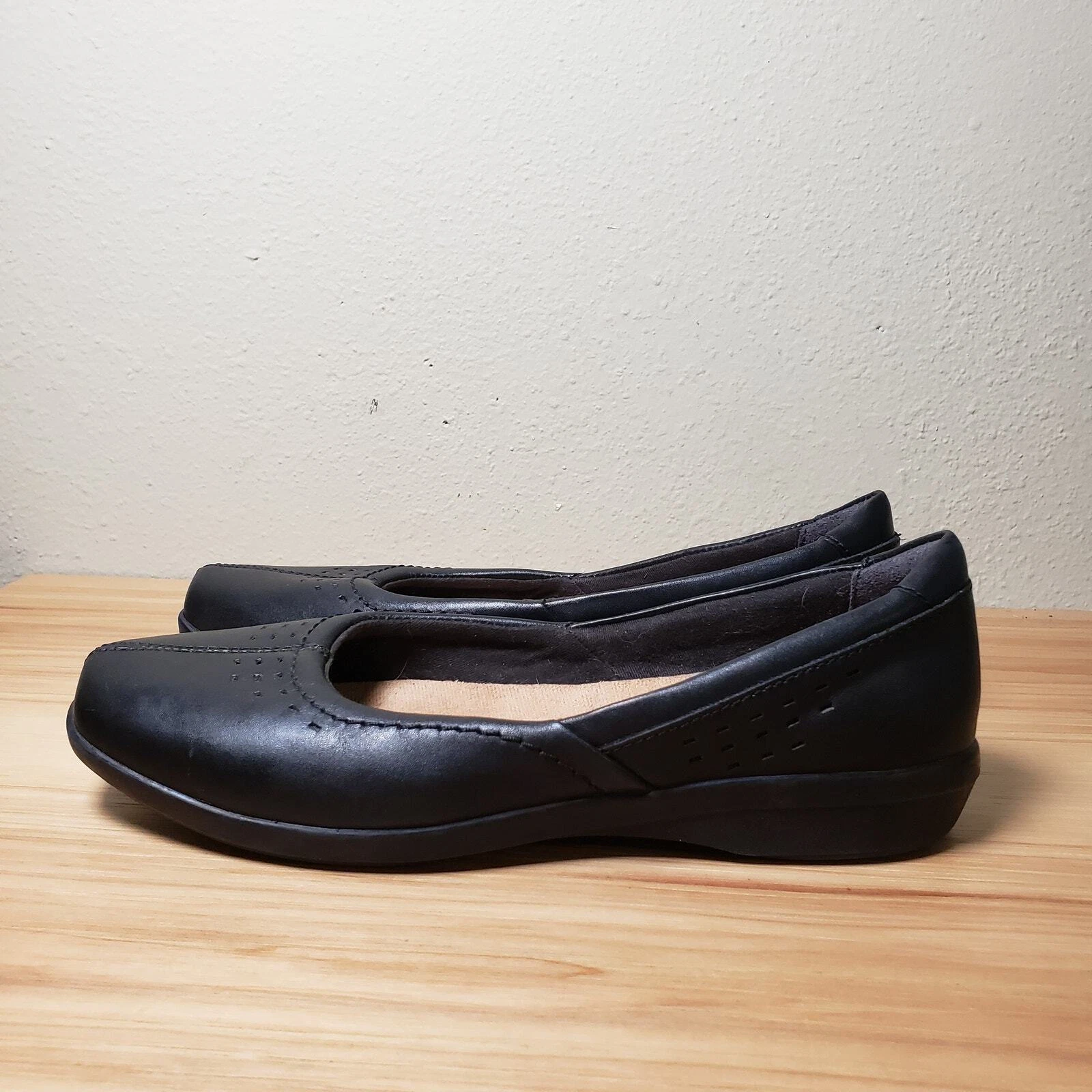 Ballerine Clarks donna 9 5 morbide ammortizzate scarpe comode in pelle nera
