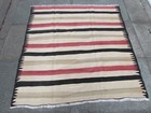 Vintage Traditionnel Main Fabriqué Oriental Laine Blanc Rose Carré Kilim