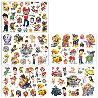 LANSEEDE Temporäre Tattoo Set Kinder Tattoos für Paw Patrol,100+ pcs 5 Blätter Paw Pa