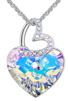 Double Heart Necklace Warren James Crystals From Swarovski