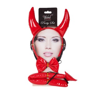 red pvc devil costume