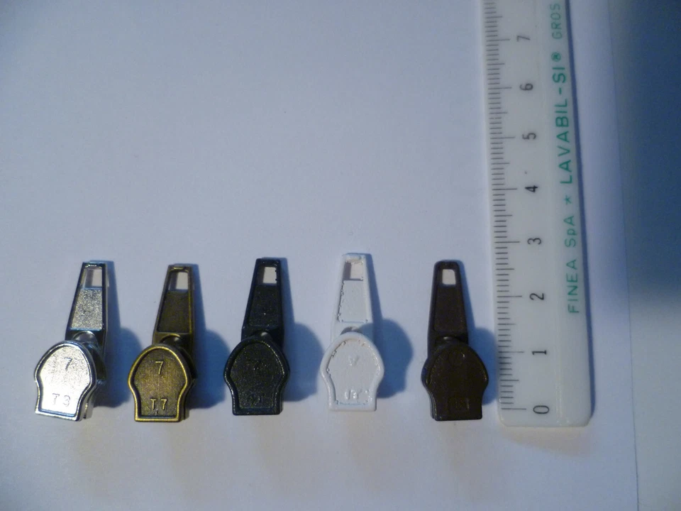 1 Cursore metallo Auto Bloccante N° 7 x cerniera NAYLON SPIRALE 6 mm VARI COLORI - Immagine 4 di 4