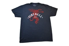 Fireball Whisky Mens Big & Tall Demon Devil Logo Navy Heather Shirt New LT-2XLB