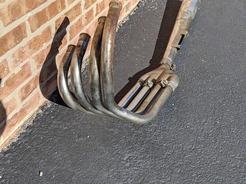 1976 Honda CB400F Super Sport F2 OEM Exhaust Headers Muffler Set - Picture 4 of 12