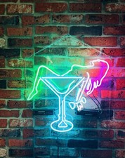 Martini Cup Glass Lady Cocktails Acrylic 20"x16" Neon Light Sign Lamp Bar Club