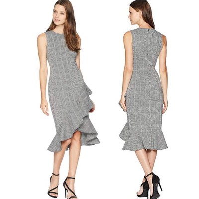 calvin klein ruffle hem midi dress