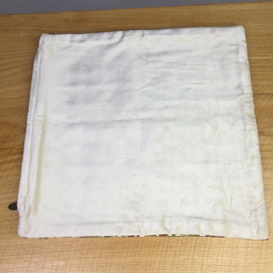 MacKenzie Childs Holiday Tartan Beaded Throw Pillow Case Plaid 14x14.25" - Image 3 of 4