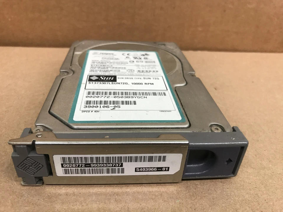 Sun ST373307LC SUN72G 10K 72gb Disk Drive 3900106-05 5403966-01 FW: 0707 - Image 2 of 3