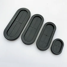 Oval Blanking Grommet Rubber Blind Plugs Bungs For Cable Wiring Protection Black
