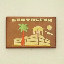 Colombia Cartagena Tourist Travel Wooden Souvenir Fridge Magnet