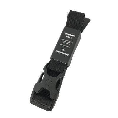 Craghoppers Kiwi Travel Webbed Clip Belt Non-Metal Airport Safe Adjustable 30-42