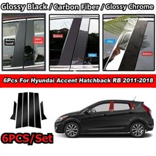 6pc Carbon Fiber Bc Pillar Post Cover Trim For Hyundai Accent Hatchback Rb 11-18 6pc Carbon Fiber Bc Pillar Post Cover Trim For Hyundai Accent Hatchback Rb 11-18